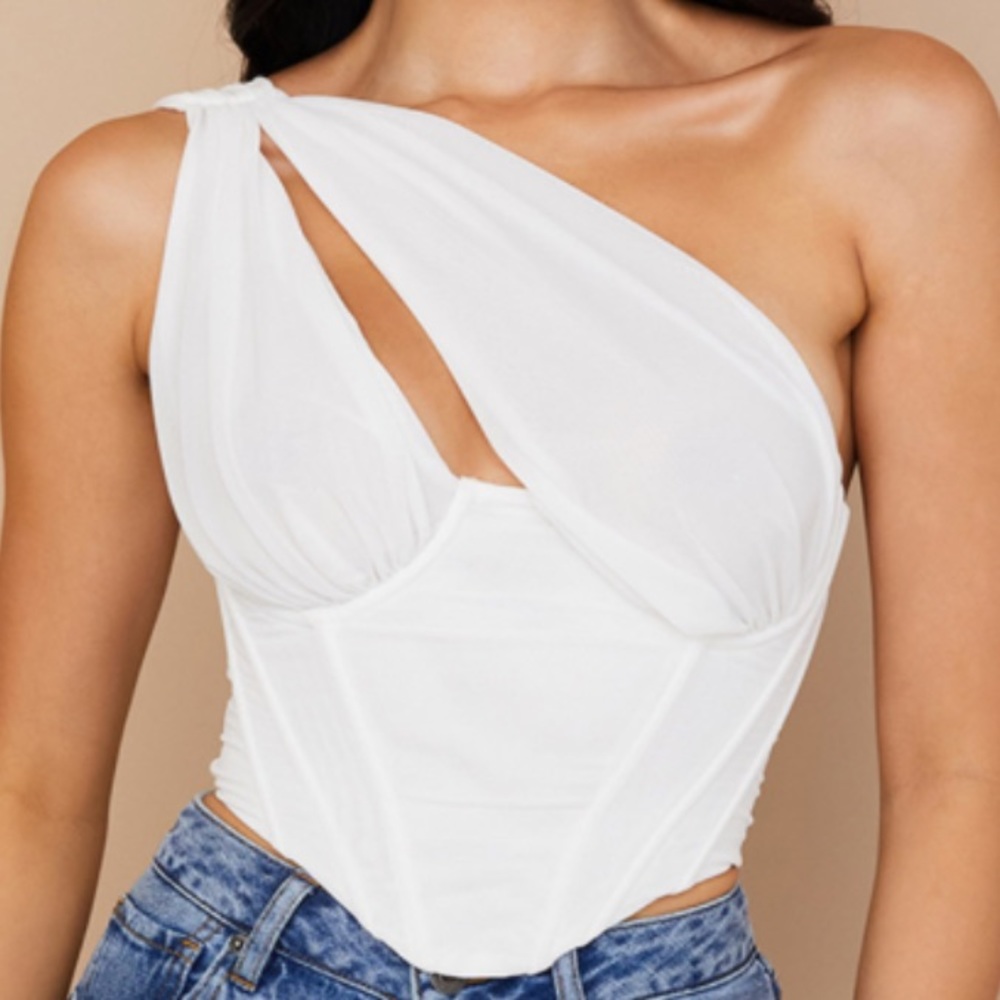 House of CB Jemima White Mesh Cutout Corset